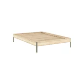 Zakonska postelja iz masivnega bora brez vzglavja z letvenim dnom 180x200 cm v naravni barvi Core – Karup Design