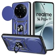 GS Oklepno ohišje za Realme 14 Pro+ 5G, drsnik CamShield, modro