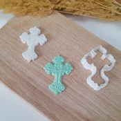 KREATIVNI SLATKIŠI Modla za kolace i ukrase Slavski krst , 10 cm, Bela