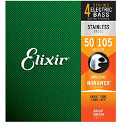 Set strun za 4-strunsko električno bas kitaro Stainless Steel Medium Elixir