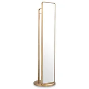 Casa Padrino luxury standing mirror with coat rack brass A� 55.5 x H. 201 cm - Freestanding rotating mirror with coat stand - Luxury wardrobe furniture - Luxury quality