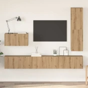 Set TV komoda Zidne 4 pcs Umjetnicki hrast Konstruirano drvo
