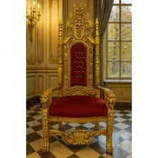 Casa Padrino baroque throne armchair with fine velvet fabric and rhinestones bordeaux red/gold - Handmade royal armchair - Wedding armchair - Giant armchair - Magnificent baroque furniture