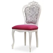 Casa Padrino luxury baroque dining room chair dark pink/black/white - Baroque style kitchen chair - Magnificent luxury dining room furniture in baroque style - Baroque furniture