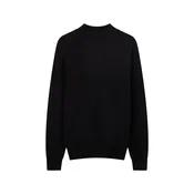 GOBI Cashmere Pulover Mens Timeless Mock Neck Cashmere Sweater črna