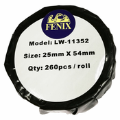 FENIX D-LW11352 nalepke 25mmx54mm, 260 nalepk na kolutu za DYMO LabelWriter serije 300, 400, 450 - nadomešča S0722520, SO722520, 11352