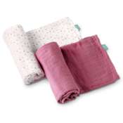 KOALA BABYCARE Set muslinskih marama za dojenje i povijanje bebe Soft Touch 120x120 2/1 roze