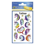 Avery Zweckform Z-Design otroški tatuji 56767, dermatološko testirani, dekoracija in igra, 10 tetovaž/zavitek, motiv: samorogi, material: folija, angleški izraz: Sticker/Tattoo