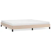 Vidaxl Posteljni okvir kapučino 200x200 cm umetno usnje