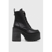 Gležnarji Buffalo Killah Lace Up Mid ženski, črna barva, 1622373