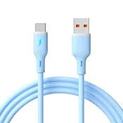 INF 66W USB Type-C kabel za hitro polnjenje mobilnih telefonov - silikonski kabel Blue, (5000276766)