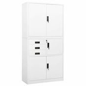 Vidaxl Pisarniška omara bela 90x40x180 cm jeklo