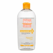 Mixa Niacinamide Glow Micellar Water hidratantna i posvjetljujuća micelarna voda za umornu kožu 400 ml za žene