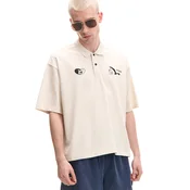 Cropp - Polo majica s printom - Krem