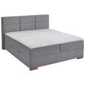home24 POSTELJA BOXSPRING 180 cm  x 200 cm , tekstil siva