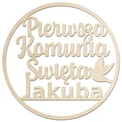 shumee Prstan z napisom Sveto obhajilo z imenom za steno 70 cm Okrasji za obhajila