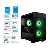 MEGA gaming namizni računalnik S7X i5-14400F/16GB/1TB SSD/RX 9060 XT/črna