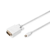 Digitus Kabel adapter DisplayPort 1080p 60Hz FHD tip MiniDP/DVI-D (24+1) M/M bijeli 2m