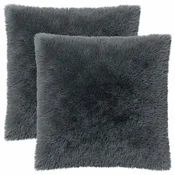 vidaXL Prevleka za blazino 2 pcs HEERLEN Antracit 65 x 65 cm PV flis