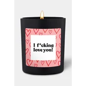 Dišeča sojina sveča CandleHand I F*cking Love You! črna barva