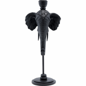 Meblo Trade Svijećnjak Elephant head Black 36cm 16x11.5x36.5h cm
