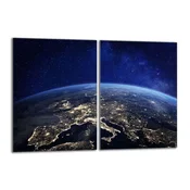 shumee Steklena zaščitna plošča za štedilnik 2x40x52 Earth
