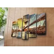 Wallity Dekorativne slike na platnu, 19x70cm, 5 komada, Šarene