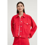 Traper jakna 2NDDAY 2ND Rodriguez TT - Canvas Den za žene, boja: crvena, za prijelazno razdoblje, oversize, 2244717955