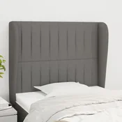 Vidaxl vidaXL Vzglavnik s krilci temno siv 93x23x118/128 cm blago