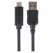 Kabel USB-A 3.0/USB-C, 3.1, hitro polnjenje Quick Charge, podatki, 1 m, črna