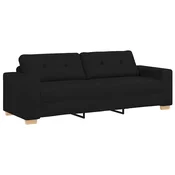Vidaxl Trosed črne barve 220x78x80 cm blago
