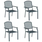 Vidaxl Vrtni Stol 4 szt. Antracit 56 x 65 x 89 cm Jeklo