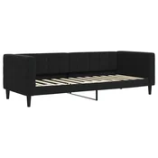 Vidaxl Raztegljiva postelja črna 80x200 cm žamet