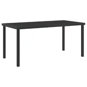 Vidaxl Vrtna miza Črna 160 x 80 x 73 cm Kovina