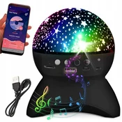 Verkgroup LED RGB aku. projektor zvočnik USB SD bluetooth menjava projekcij črn