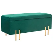 HOMCOM HOMCOM sedežna klop s shrambo žamet, les 100Š x 40G x 42V cm Zelena, (5000242479)
