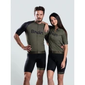 BrainMax BRAIN unisex kolesarski komplet, dres in kratke hlače, zelen Velikost: XL