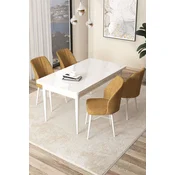Hanah Home Set Trpezarijski sto i 4 stolice Arp, Oker-beli