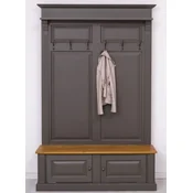 Casa Padrino country style solid wood wardrobe dark gray/light brown 140 x 41 x H. 210 cm - Wall wardrobe - Hall closet - Hall furniture - Wardrobe furniture - Country style furniture