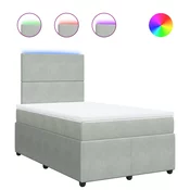 vidaXL vidaXL Box spring postelja z vzmetnico svetlo siva 120x190 cm žamet, (21305637)