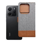 OEM Torbica JEANS Book za XIAOMI Redmi Note 14 5G, siva