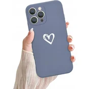 Silikonski ovitek v obliki srca za iPhone 13 Pro Max Newseego siv zaščitni