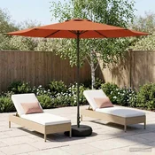 Vrtni Parasol s Podnožjem 300 x 300 cm Poliester Pravokutni