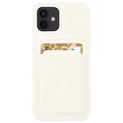 HURTEL Silikonska torbica za kartice, etui z žepkom za kartice in dokumente za Samsung Galaxy A72 4G, bela