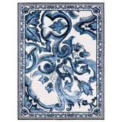 Casa Padrino Luxury Baroque Living Room Wool Carpet White/Blue - Various Sizes
