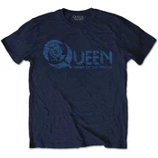Queen News of the World 40th Vintage Logo (Back Print) Navy Blue XL Majica