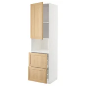 METOD / MAXIMERA Vis.elem.mikrotal. s vratima/2fioke, bela/Forsbacka hrastovina, 60x60x220 cm