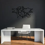 Wallity Zidna dekoracija World Map 8, 118x68cm, Crna