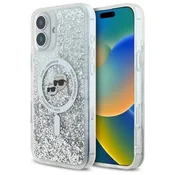 slomart Etui Karl Lagerfeld Liquid Glitter Karl&Choupette Head Magsafe za iPhone 16 - prozoren