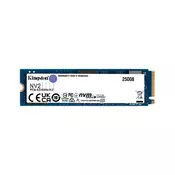 Kingston 250GB NV2 M 2 2280 PCIe 4 0 NVMe SSD, up to 3000/1300MB/s, 80TBW, EAN:...